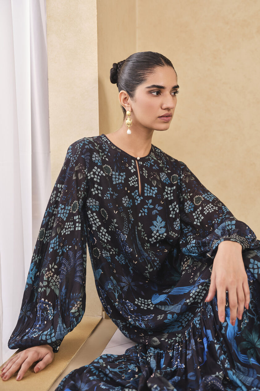 Avis Printed Kaftan - Blue, Blue, image 5